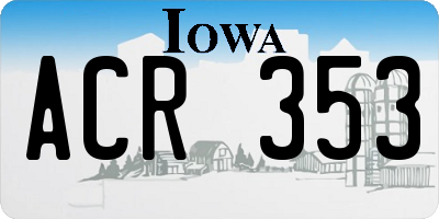 IA license plate ACR353