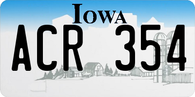 IA license plate ACR354