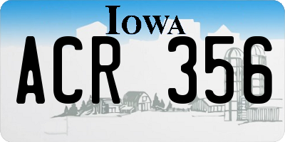 IA license plate ACR356