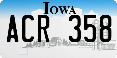 IA license plate ACR358