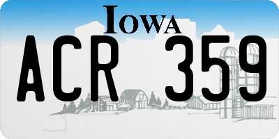 IA license plate ACR359