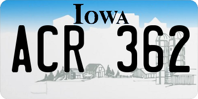 IA license plate ACR362