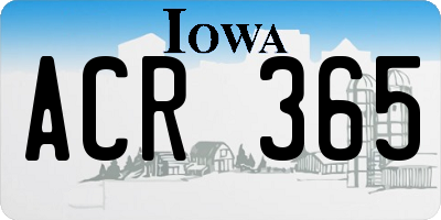 IA license plate ACR365