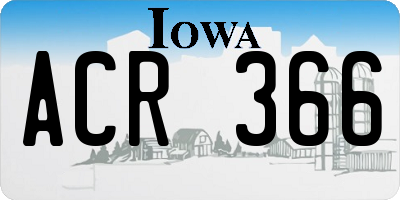 IA license plate ACR366