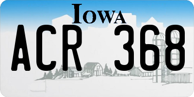IA license plate ACR368