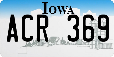 IA license plate ACR369