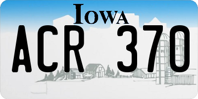 IA license plate ACR370