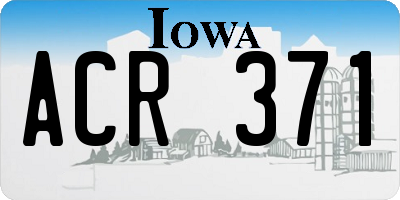 IA license plate ACR371
