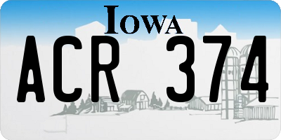 IA license plate ACR374