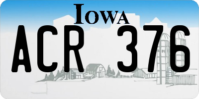 IA license plate ACR376