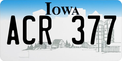 IA license plate ACR377