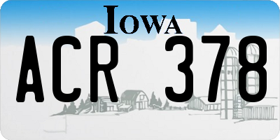 IA license plate ACR378