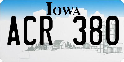 IA license plate ACR380