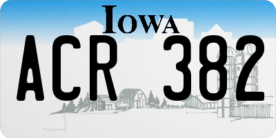 IA license plate ACR382