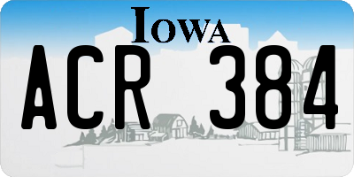 IA license plate ACR384