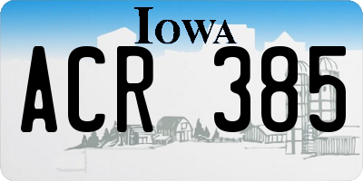 IA license plate ACR385