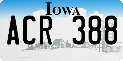 IA license plate ACR388