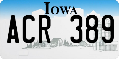 IA license plate ACR389