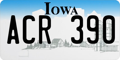 IA license plate ACR390