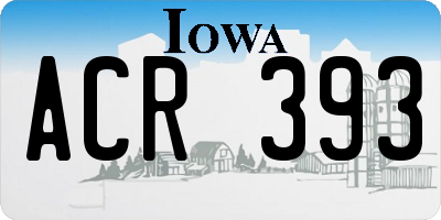 IA license plate ACR393