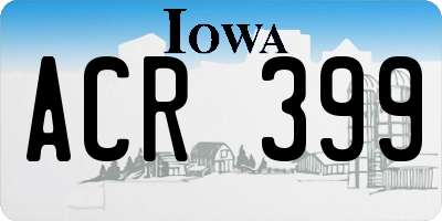 IA license plate ACR399