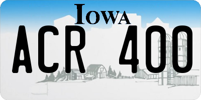IA license plate ACR400