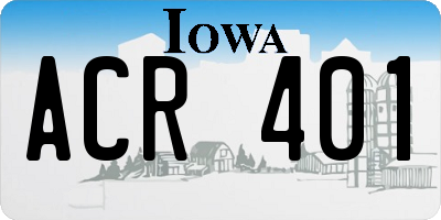IA license plate ACR401