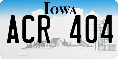 IA license plate ACR404