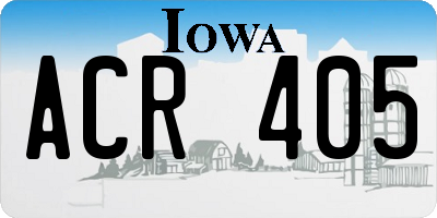 IA license plate ACR405