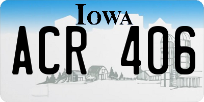 IA license plate ACR406
