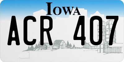 IA license plate ACR407