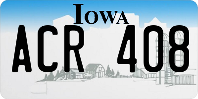 IA license plate ACR408