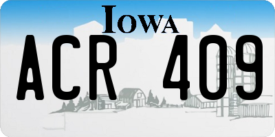 IA license plate ACR409