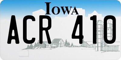 IA license plate ACR410