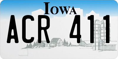 IA license plate ACR411