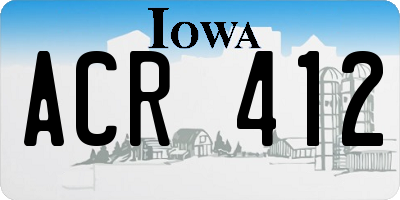 IA license plate ACR412