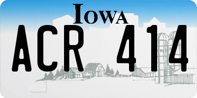 IA license plate ACR414