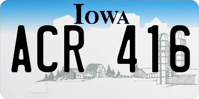 IA license plate ACR416