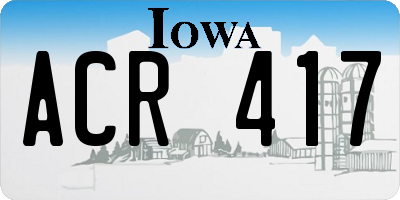 IA license plate ACR417