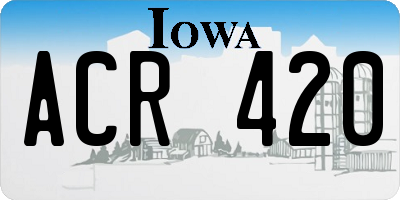 IA license plate ACR420
