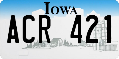 IA license plate ACR421