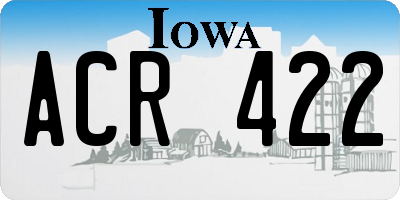 IA license plate ACR422