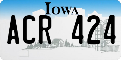 IA license plate ACR424