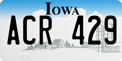 IA license plate ACR429