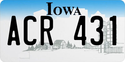 IA license plate ACR431