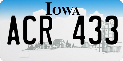 IA license plate ACR433