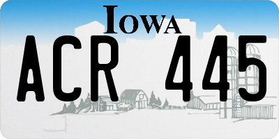 IA license plate ACR445