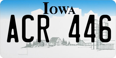 IA license plate ACR446