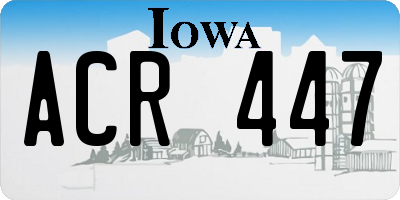 IA license plate ACR447