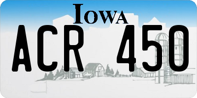 IA license plate ACR450